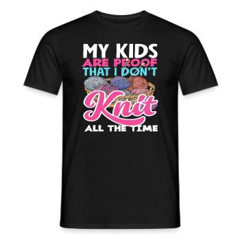 My children prove that I don't always knit - Men's T-Shirt - black - Front - AI Model Male 178 light (178cm)