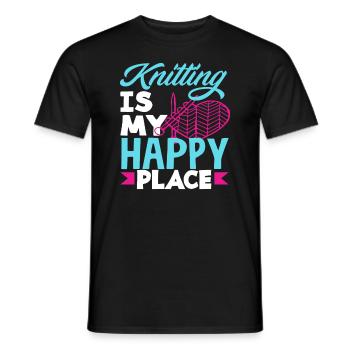 Le tricot est mon endroit préféré - T-shirt homme - noir - Devant - AI Model Male 178 light (178cm)