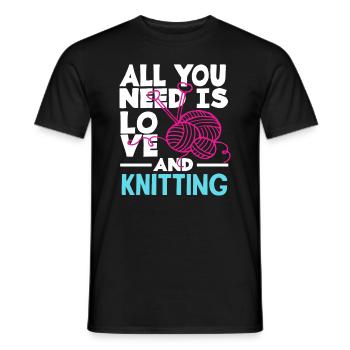 All you need is love and knitting - Men's T-Shirt - black - Front - AI Model Male 178 light (178cm)