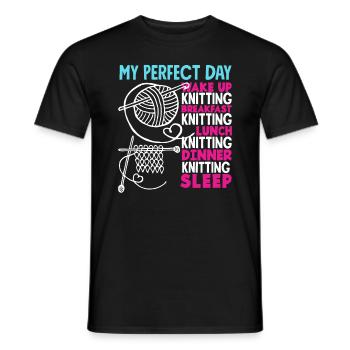 Tricoter ma journée parfaite - T-shirt homme - noir - Devant - AI Model Male 178 light (178cm)