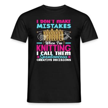 Knitting Spontaneous Creative Choices - Men's T-Shirt - black - Front - AI Model Male 178 light (178cm)