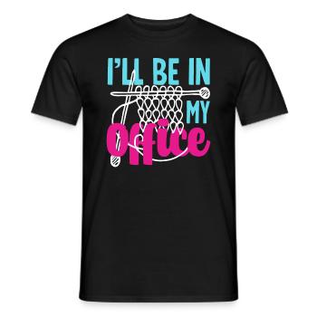 Tricot : je suis dans mon bureau - T-shirt homme - noir - Devant - AI Model Male 178 light (178cm)