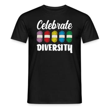 Le tricot : célébrer la diversité - T-shirt homme - noir - Devant - AI Model Male 178 light (178cm)