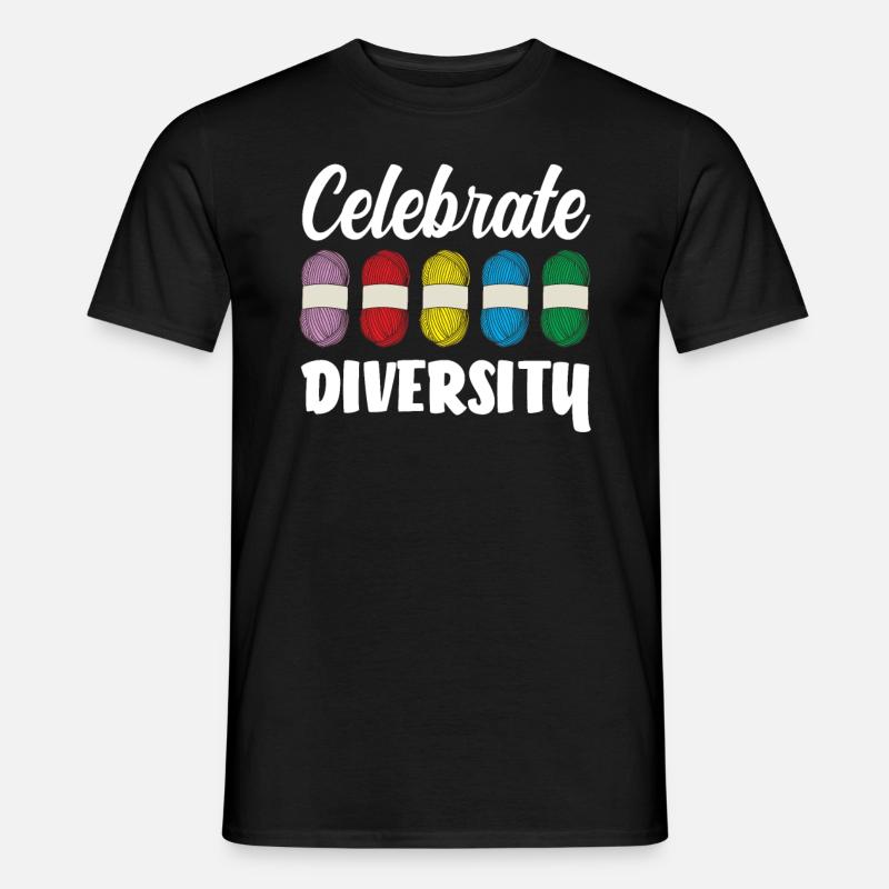 Knitting Celebrating Diversity - Men’s T-shirt - black