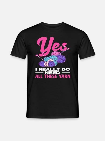 Ja jag behöver sticka all den här ullen - T-shirt herr - svart