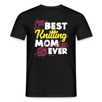 Best Knitting Mom Ever - Men's T-Shirt - black - Front - AI Model Male 178 light (178cm)