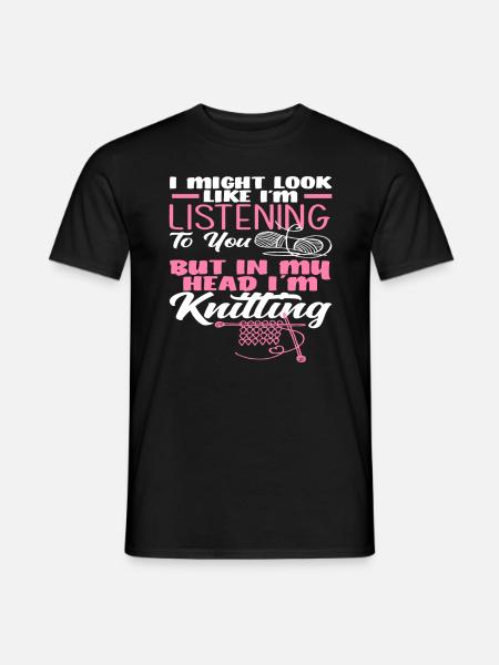 Thoughts while knitting - Men's T-Shirt - black