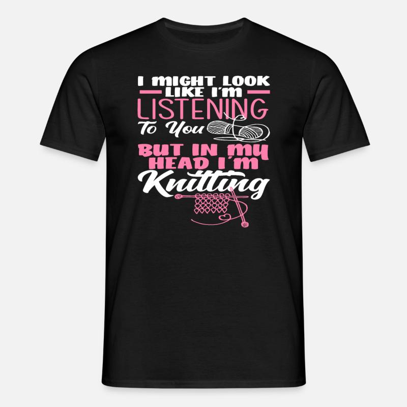 Thoughts while knitting - Men's T-Shirt - black