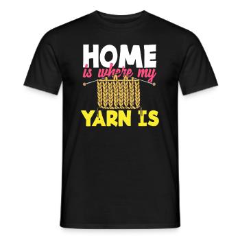 Knitting Home Is Where My Yarn Is - Men's T-Shirt - black - Front - AI Model Male 178 light (178cm)