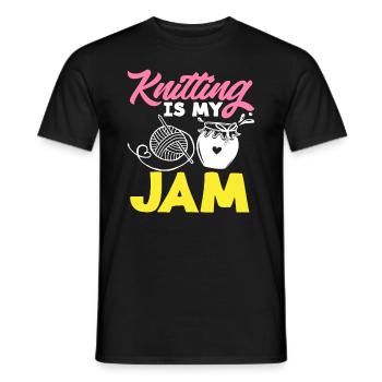 Le tricot est mon truc Wool And Jam - T-shirt homme - noir - Devant - AI Model Male 178 light (178cm)