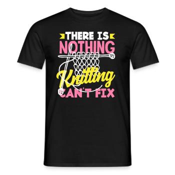 Knitting can fix everything - Men's T-Shirt - black - Front - AI Model Male 178 light (178cm)