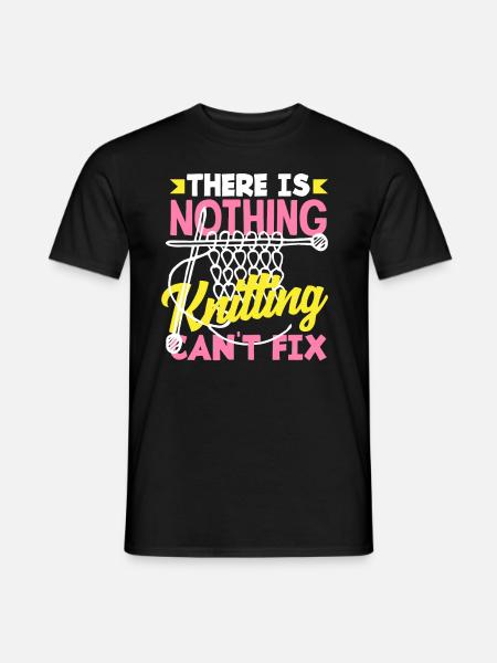 Knitting can fix everything - Men's T-Shirt - black