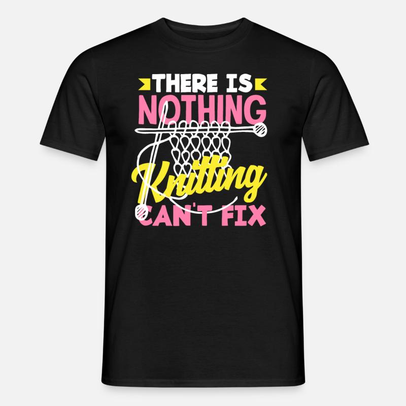 Knitting can fix everything - Men’s T-shirt - black