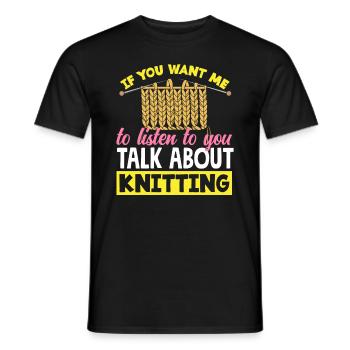 Si vous voulez parler de tricot - T-shirt homme - noir - Devant - AI Model Male 178 light (178cm)