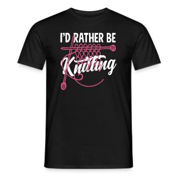 Lieber Beim Stricken Als Alles Andere - Männer T-Shirt - Schwarz - Vorne - AI Model Male 178 light (178cm)