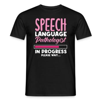 Speech therapist in training please wait Progress - Men's T-Shirt - black - Front - AI Model Male 178 light (178cm)