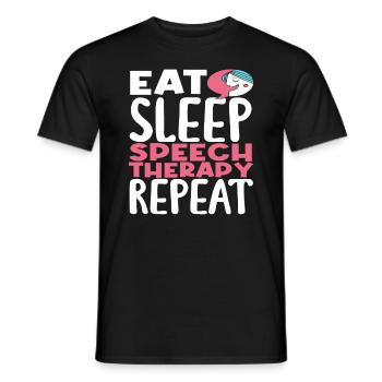 Eat Sleep Examen de l’orthophoniste - T-shirt homme - noir - Devant - AI Model Male 178 light (178cm)