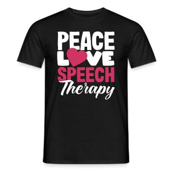 Peace Love Orthophoniste Design - T-shirt homme - noir - Devant - AI Model Male 178 light (178cm)