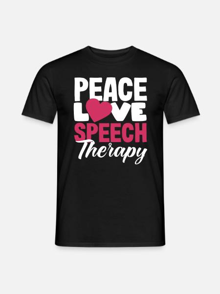 Peace Love Speech Therapist Design - Men's T-Shirt - black