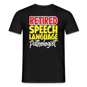 Retired speech therapist, speech therapist - Men's T-Shirt - black - Front - AI Model Male 178 light (178cm)