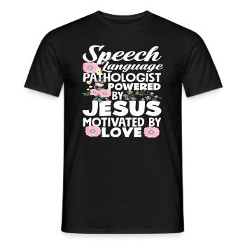 Speech therapist driven by Jesus - Men's T-Shirt - black - Front - AI Model Male 178 light (178cm)