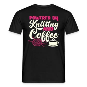 Gestrickt Von Kaffee Angetrieben - Männer T-Shirt - Schwarz - Vorne - AI Model Male 178 light (178cm)