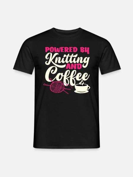 Knitted Powered by Coffee - Men's T-Shirt - black