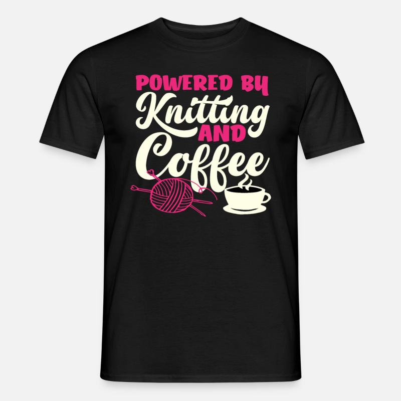 Knitted Powered by Coffee - Men’s T-shirt - black