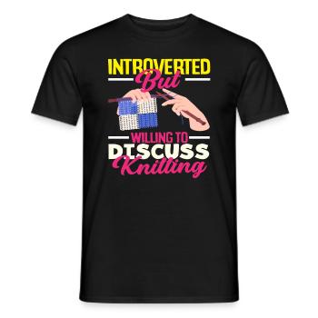 Introverti mais discute de tricot - T-shirt homme - noir - Devant - AI Model Male 178 light (178cm)