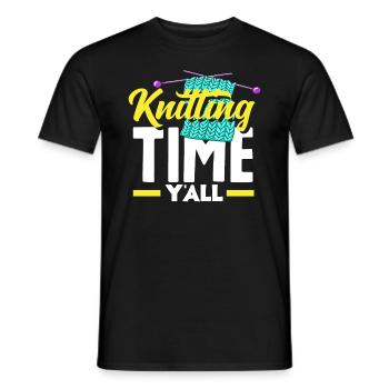 Le temps du tricot pour tous les passionnés de tricot - T-shirt homme - noir - Devant - AI Model Male 178 light (178cm)