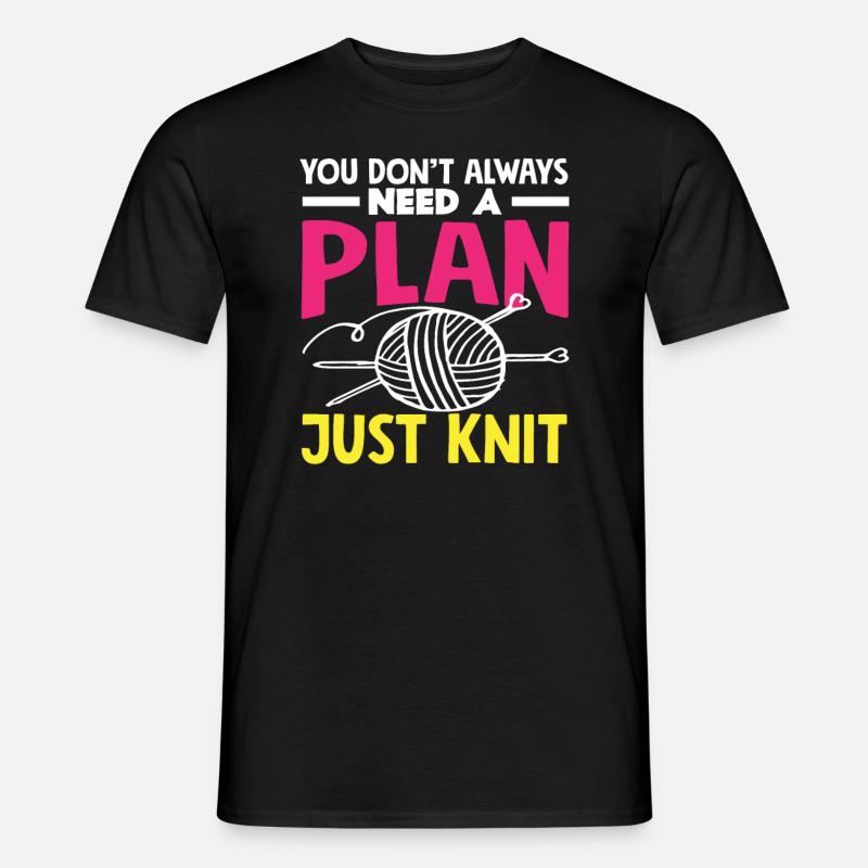 Knitting No Plan Just Knitting - Men’s T-shirt - black