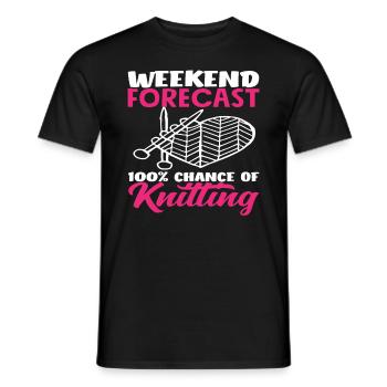 Wochenendwetter Stricken 100% Möglichkeit - Männer T-Shirt - Schwarz - Vorne - AI Model Male 178 light (178cm)