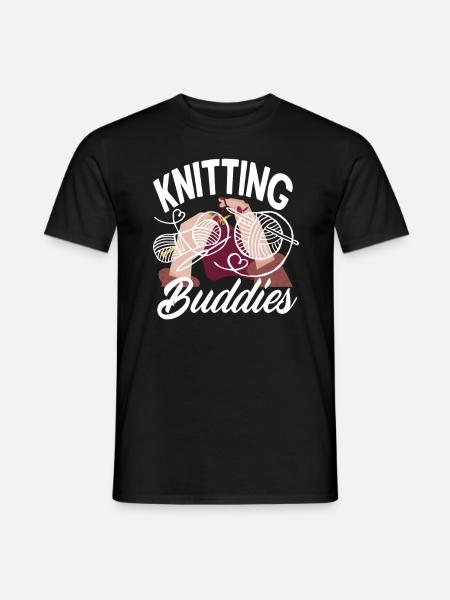 Experience knitting together with friends - Men's T-Shirt - black