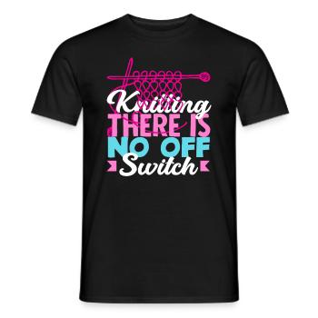 Knitting There is no off switch - Men's T-Shirt - black - Front - AI Model Male 178 light (178cm)