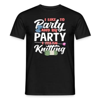 Je fête avec du tricot et de la laine - T-shirt homme - noir - Devant - AI Model Male 178 light (178cm)