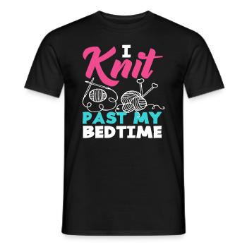 Knitting fun until late at night - Men's T-Shirt - black - Front - AI Model Male 178 light (178cm)