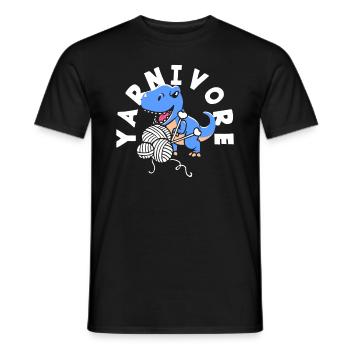 Knitting Dinosaur Yarnivore Fun - Men's T-Shirt - black - Front - AI Model Male 178 light (178cm)