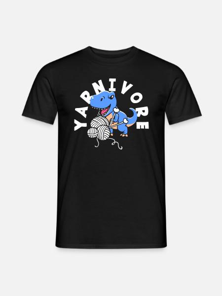 Knitting Dinosaur Yarnivore Fun - Men's T-Shirt - black