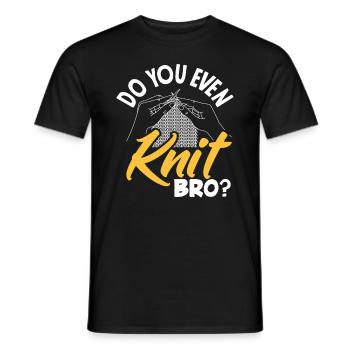 Do you knit at all, brother? - Men's T-Shirt - black - Front - AI Model Male 178 light (178cm)