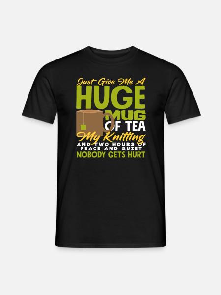 Knitting, tea and rest for harmony - Men's T-Shirt - black