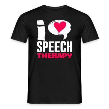 I Love Speech Therapy Speech Therapist - Men's T-Shirt - black - Front - AI Model Male 178 light (178cm)
