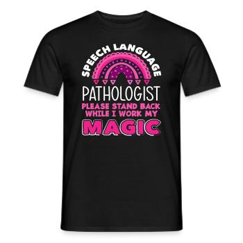 Logopäde Bitte Abstand Halten Magie Wirken - Männer T-Shirt - Schwarz - Vorne - AI Model Male 178 light (178cm)