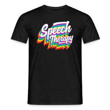 Speech Therapist Rainbow Design - Men's T-Shirt - black - Front - AI Model Male 178 light (178cm)