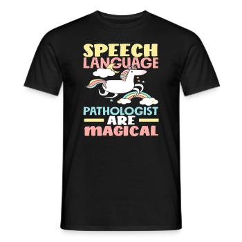 Logopäden Sind Magisch Einhorn Design - Männer T-Shirt - Schwarz - Vorne - AI Model Male 178 light (178cm)
