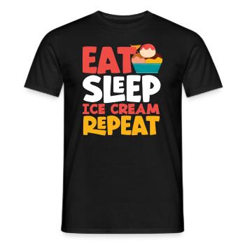 Amateur de crème glacée manger dormir crème glacée répéter - T-shirt homme - noir - Devant - AI Model Male 178 light (178cm)
