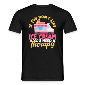 Thérapie des amateurs de crème glacée Fun - T-shirt homme - noir - Devant - AI Model Male 178 light (178cm)