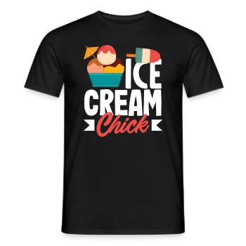 Amateur de crème glacée poussin design - T-shirt homme - noir - Devant - AI Model Male 178 light (178cm)