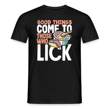 De bonnes choses pour les amateurs de glaces - T-shirt homme - noir - Devant - AI Model Male 178 light (178cm)