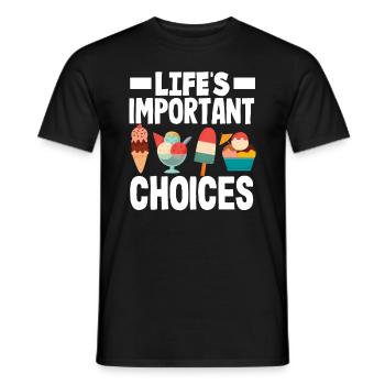 Décisions importantes pour les amateurs de crème glacée - T-shirt homme - noir - Devant - AI Model Male 178 light (178cm)
