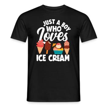 Ein Junge Der Eis Liebt - Eiscreme Fan - Männer T-Shirt - Schwarz - Vorne - AI Model Male 178 light (178cm)